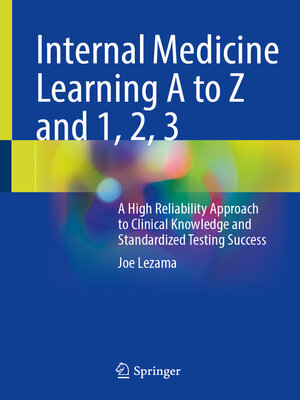 cover image of Internal Medicine Learning a to Z and 1, 2, 3